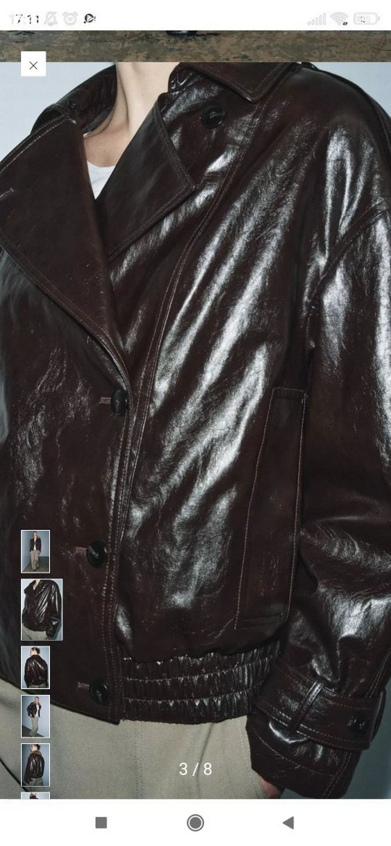 Kürk Detaylı Siyah Deri Biker Ceket - Görsel 3