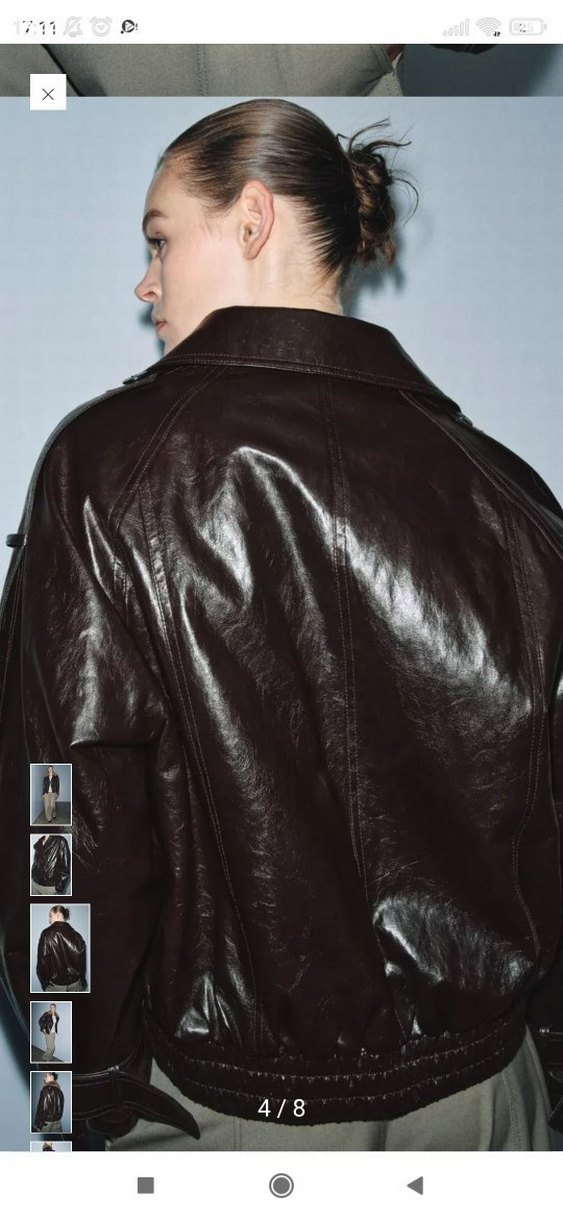 Kürk Detaylı Siyah Deri Biker Ceket - Görsel 4