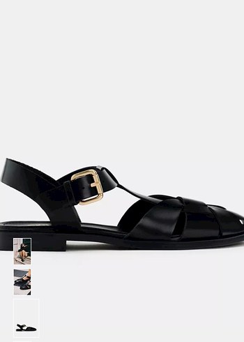 Siyah Tokalı Blok Topuklu Kadın Sandalet - Görsel 6