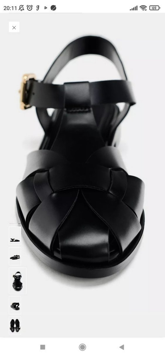 Siyah Tokalı Blok Topuklu Kadın Sandalet - Görsel 4