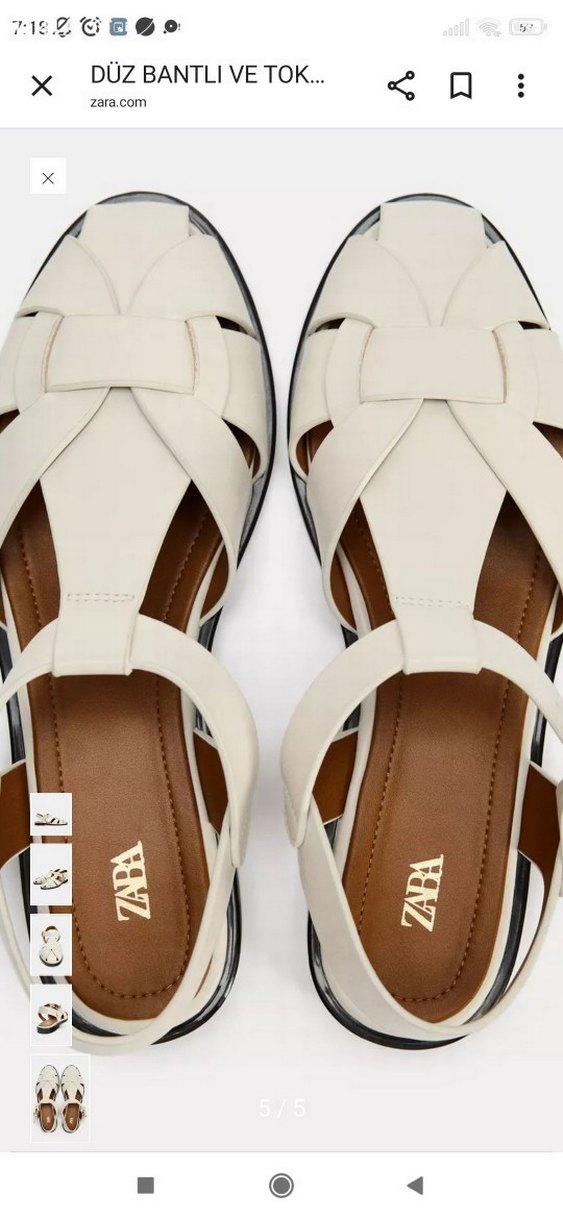 Kadın Beyaz Deri Tokalı Blok Topuklu Sandalet - Görsel 5