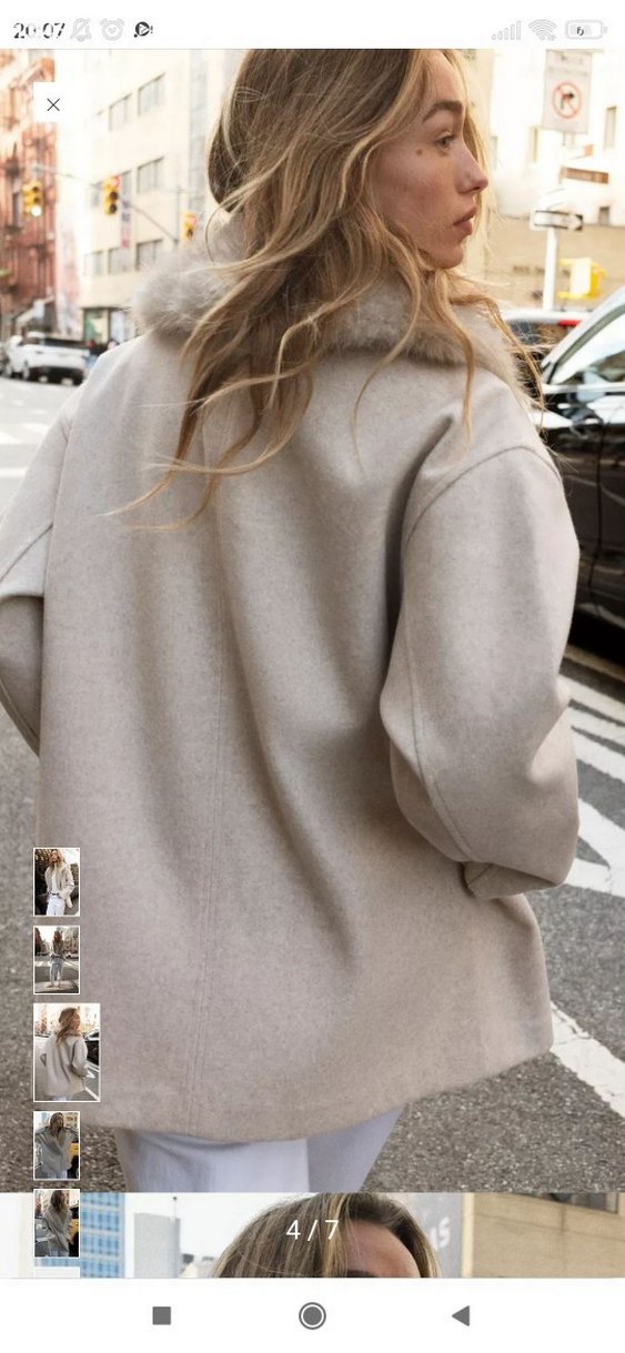 Gri Suni Kürklü Midi Boy Rahat Kesim Kadın Mont - Görsel 3