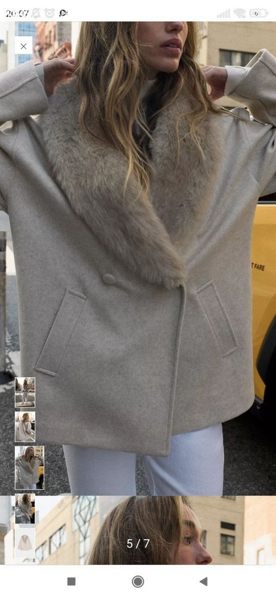 Gri Suni Kürklü Midi Boy Rahat Kesim Kadın Mont - Görsel 2