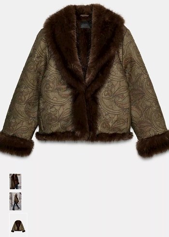 Kahverengi Kürk Detaylı Süet Midi Ceket - Görsel 5