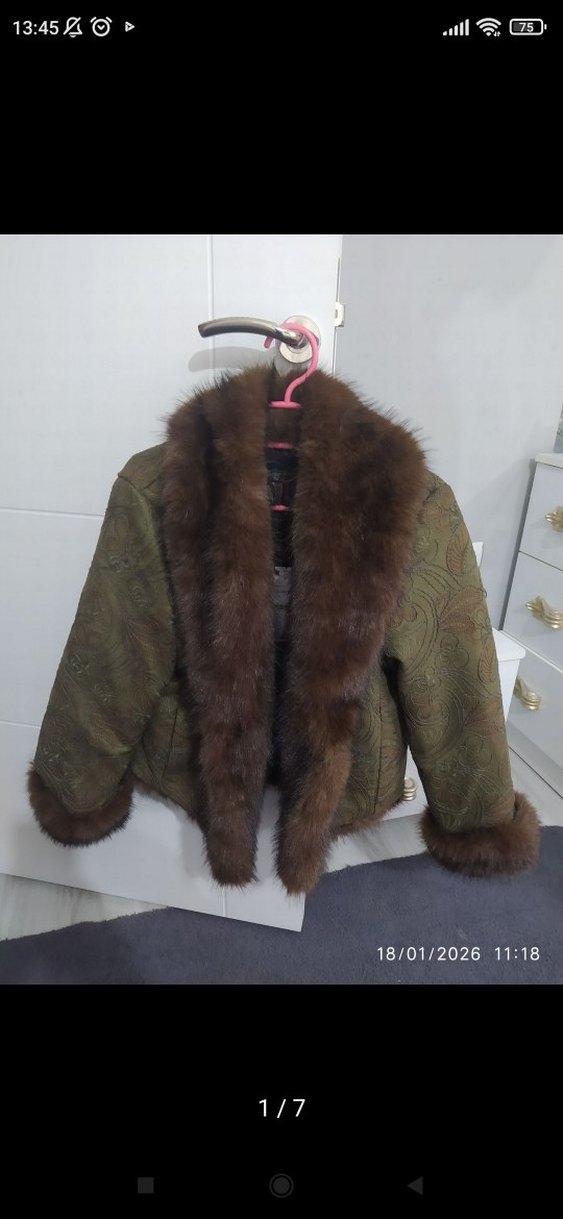 Kahverengi Kürk Detaylı Süet Midi Ceket - Görsel 2