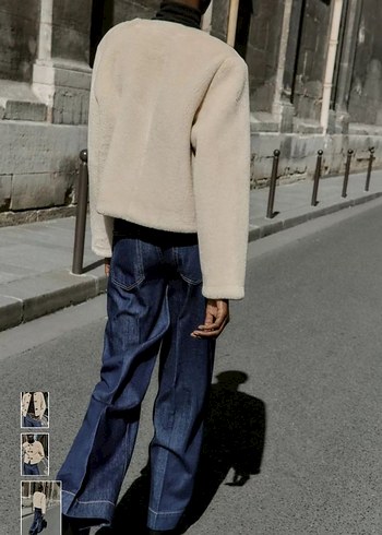 Beyaz Kısa Kürklü Kadın Ceket - Görsel 3