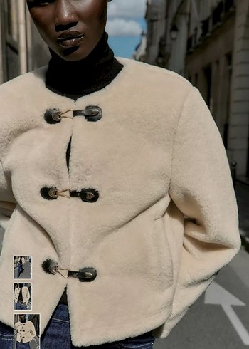 Beyaz Kısa Kürklü Kadın Ceket - Görsel 4