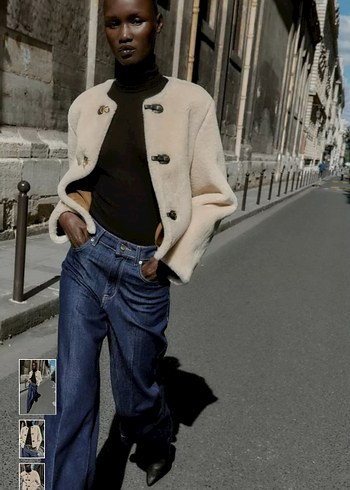 Beyaz Kısa Kürklü Kadın Ceket - Görsel 6