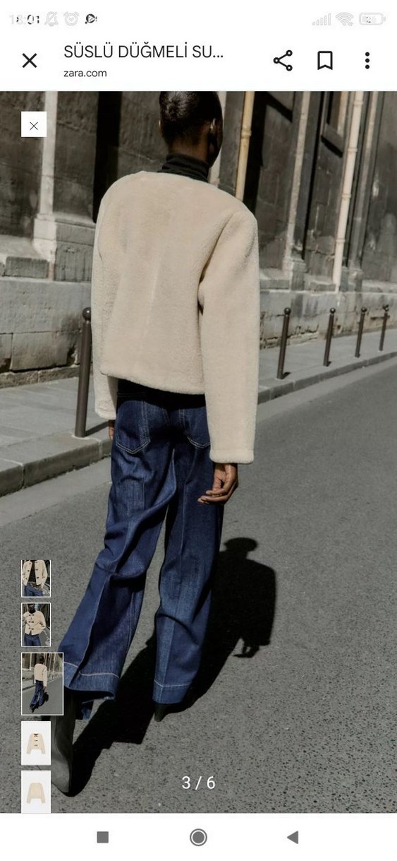 Beyaz Kısa Kürklü Kadın Ceket - Görsel 3