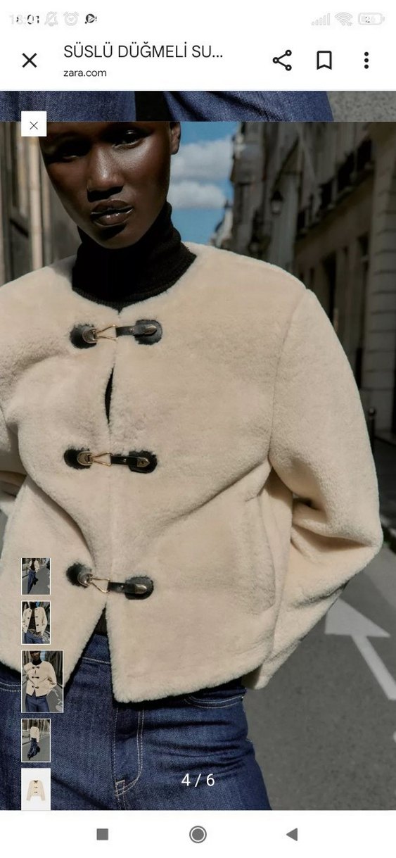 Beyaz Kısa Kürklü Kadın Ceket - Görsel 4