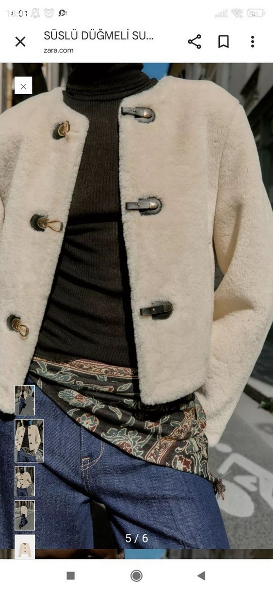 Beyaz Kısa Kürklü Kadın Ceket - Görsel 5