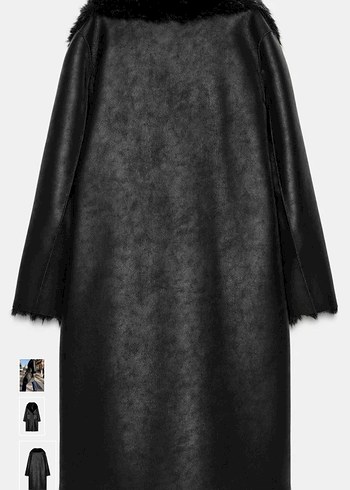 Sokak Stili Siyah Midi Suni Kürk Kaban - Görsel 5