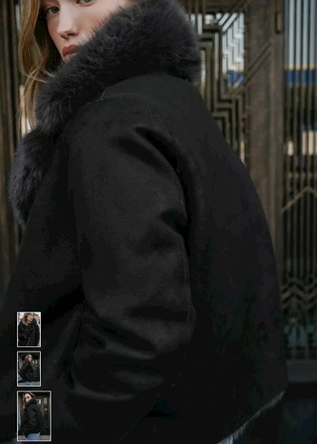 Gri Kadın Suni Kürk Ceket - Görsel 9