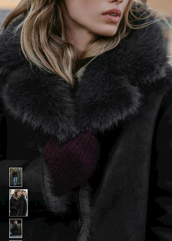 Gri Kadın Suni Kürk Ceket - Görsel 12