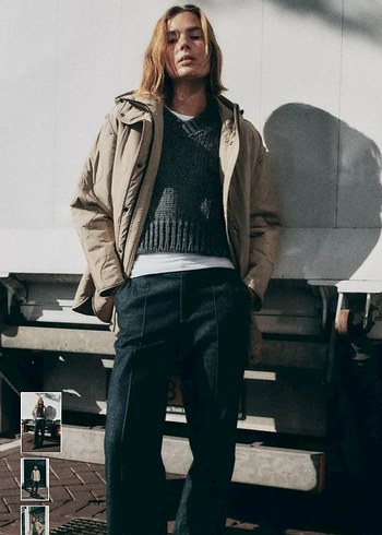 Bej Rahat Kesim Kadın Ceket - Görsel 3