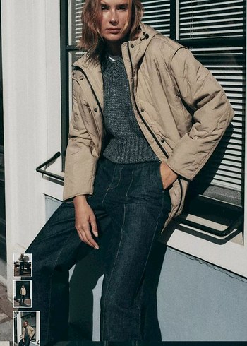 Bej Rahat Kesim Kadın Ceket - Görsel 2