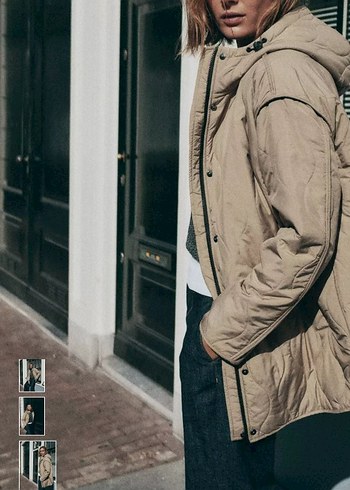 Bej Rahat Kesim Kadın Ceket - Görsel 4