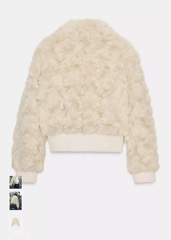 Kürklü Beyaz Midi Boy Kadın Ceket - Görsel 10