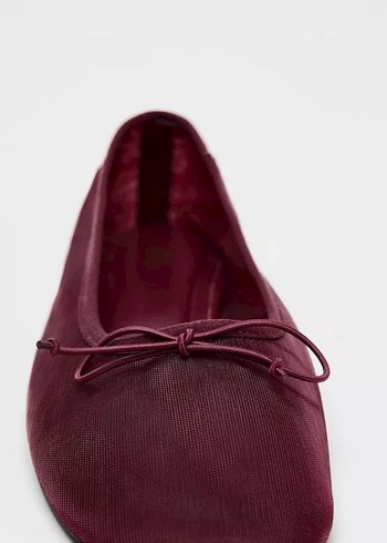 37 Beden bordo Renk Bordo Süet Fiyonklu Zara Babet