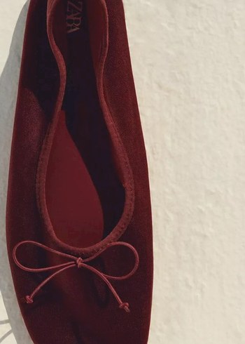 Bordo Süet Fiyonklu Zara Babet