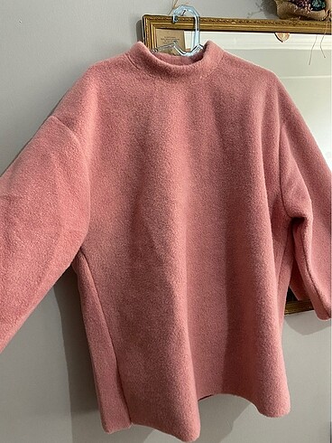Oversize Pembe Kaşe Sweat