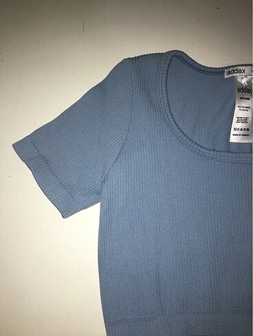 s Beden mavi Renk Likralı crop bluz