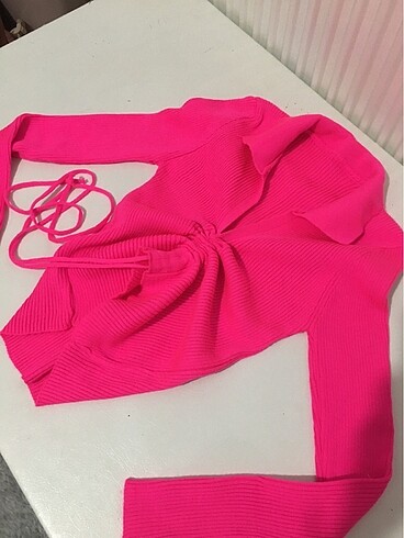 Fosfor pembesi büzmeli bluz - Görsel 5