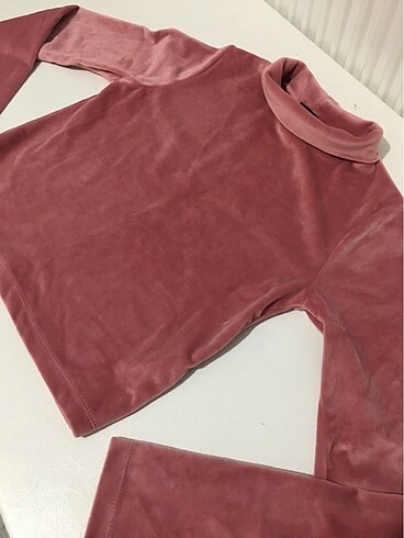 Kadife pembe bluz - Görsel 3