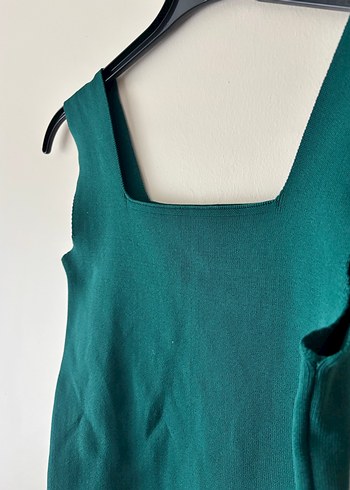 Kadın Yeşil Kısa Kollu Basic Atlet - Görsel 2