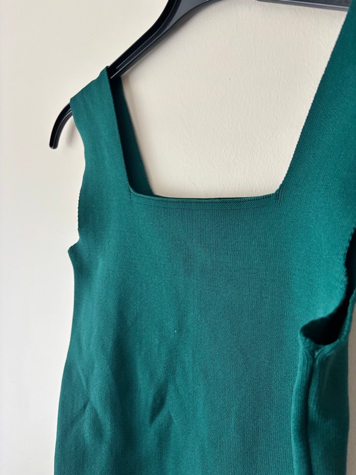 Kadın Yeşil Kısa Kollu Basic Atlet - Görsel 2