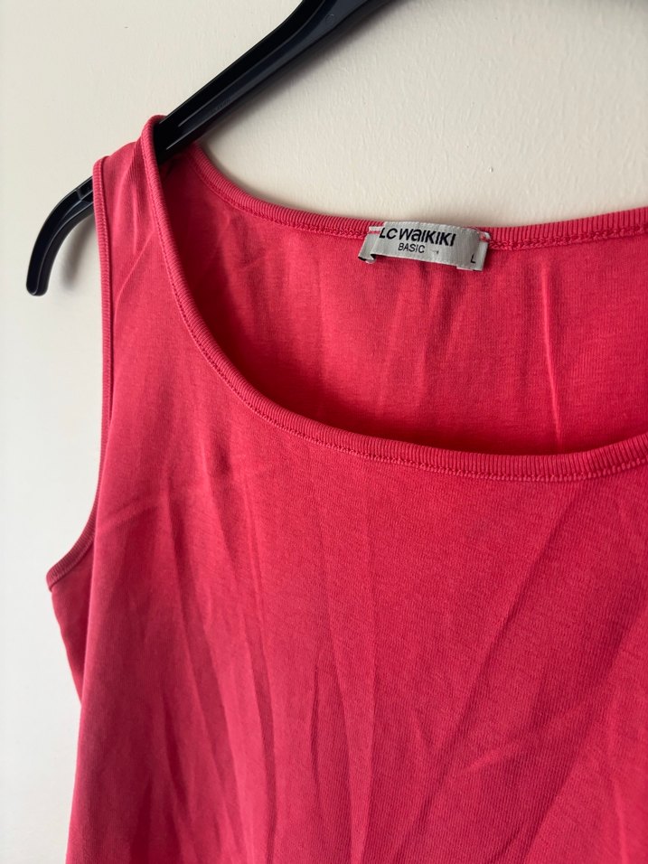 Pembe Kolsuz Kadın Basic Atlet - Görsel 2