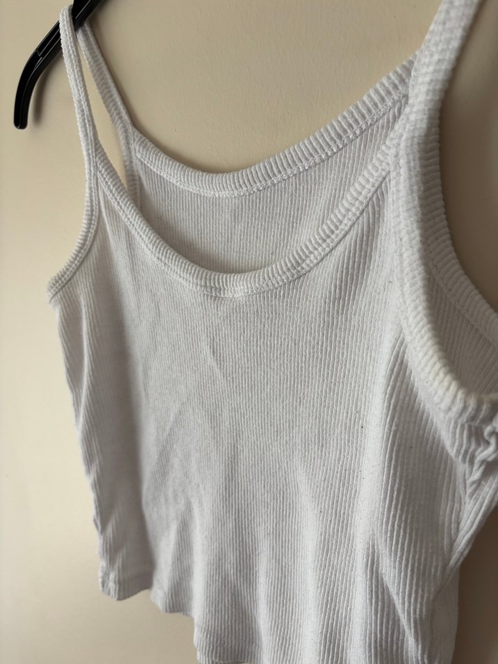 Beyaz Kolsuz Mini Kadın Atlet - Görsel 2