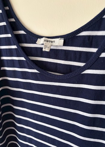 Lacivert Beyaz Çizgili Kadın Atlet - Görsel 2