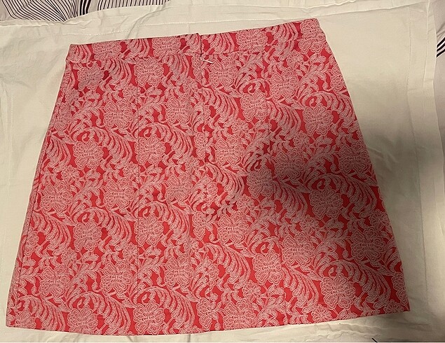Diğer Çiçek Desenli Pembe Etek