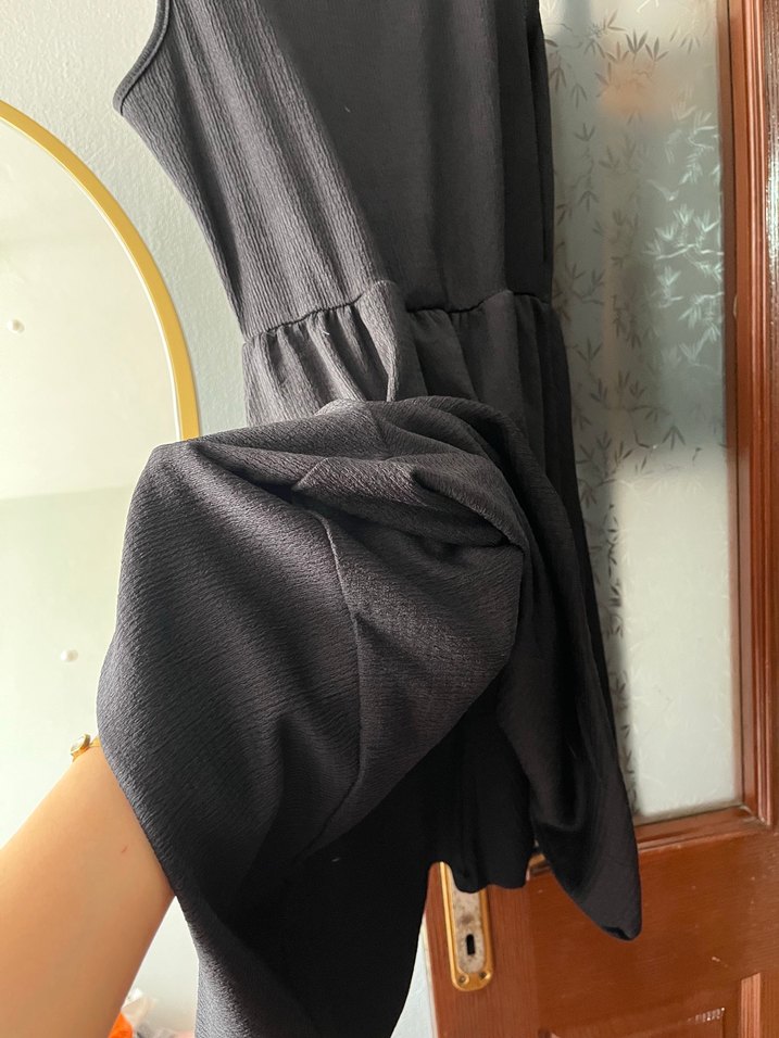 Siyah Midi Elbise - Görsel 4