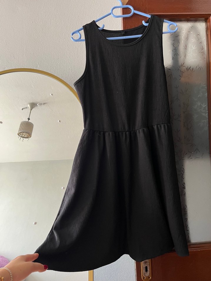 Siyah Midi Elbise - Görsel 3