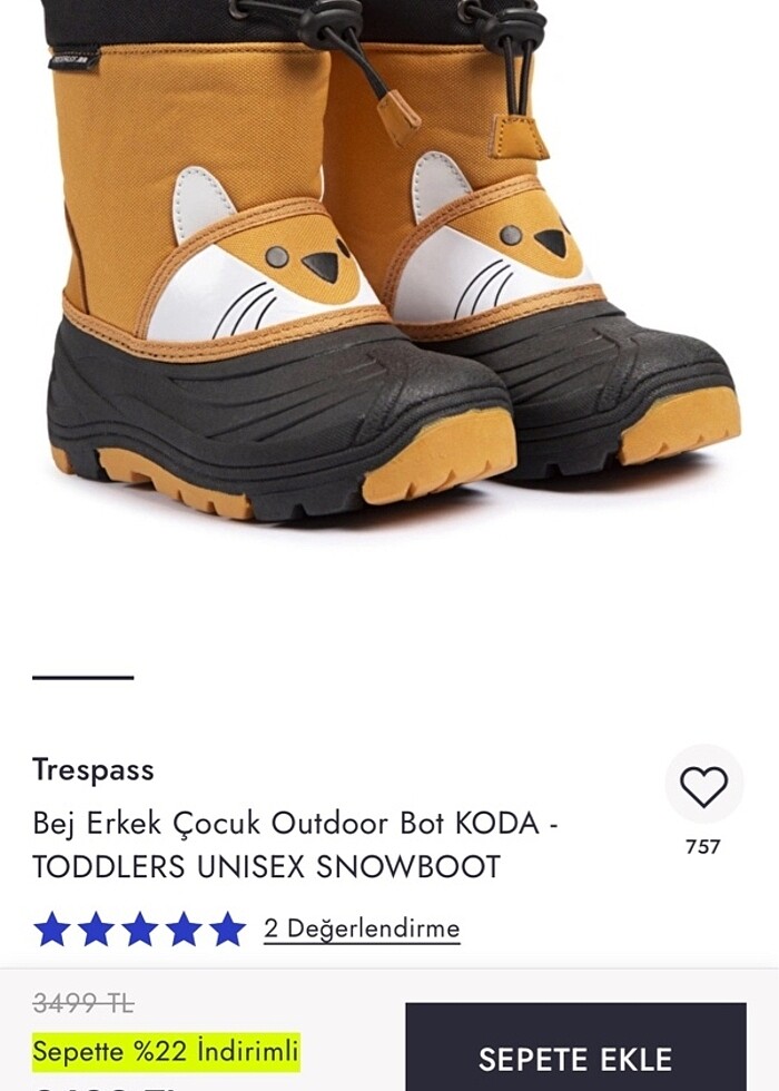 Trespass toddler kar botu 26 numara - Görsel 2