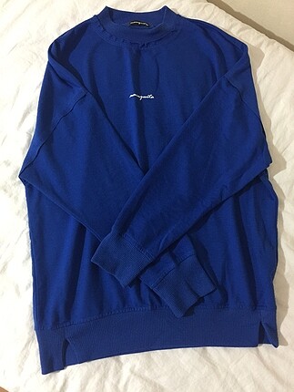 Uzun ince kışlık kapüşonsuz sweatshirt