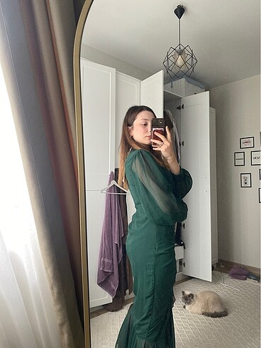 Yeşil abiye elbise - Görsel 3