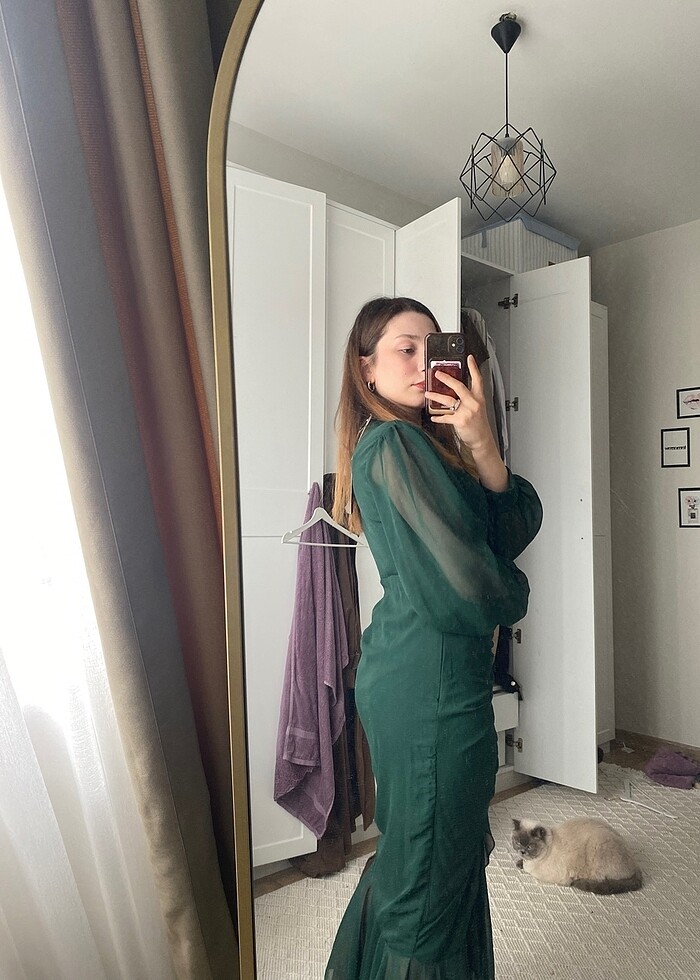 Yeşil abiye elbise - Görsel 3