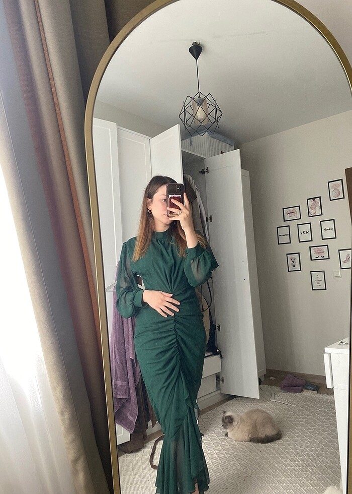 Yeşil abiye elbise - Görsel 2