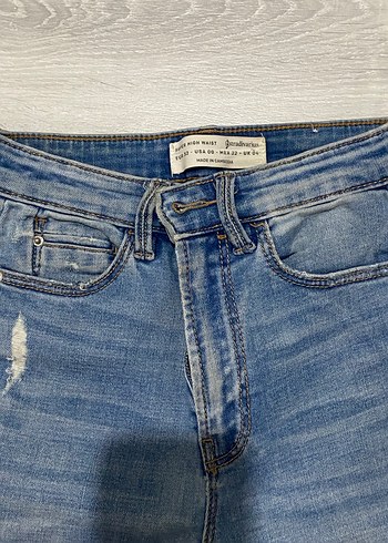 Kadın Mavi Denim Midi Boy Kot Pantolon - Görsel 3