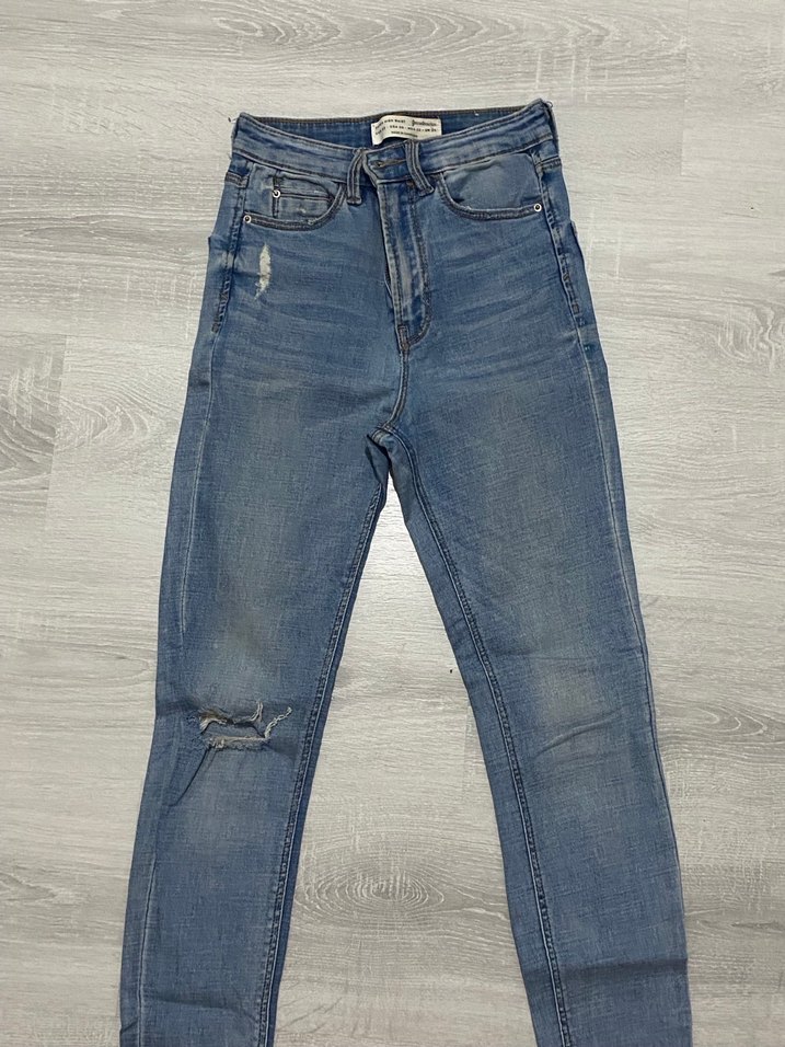 Kadın Mavi Denim Midi Boy Kot Pantolon - Görsel 2