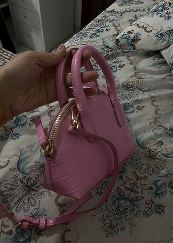 Pembe Deri Yılan Desenli Kadın Çanta - Görsel 3