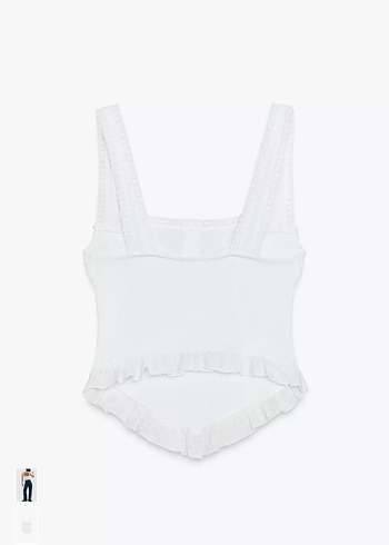 Beyaz Fırfırlı Kadın Büstiyer - Görsel 3