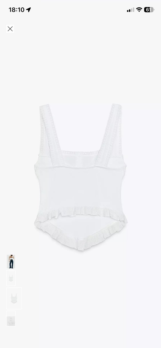 Beyaz Fırfırlı Kadın Büstiyer - Görsel 3