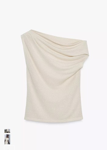 Bej  Kadın Drapeli Bluz - Görsel 2