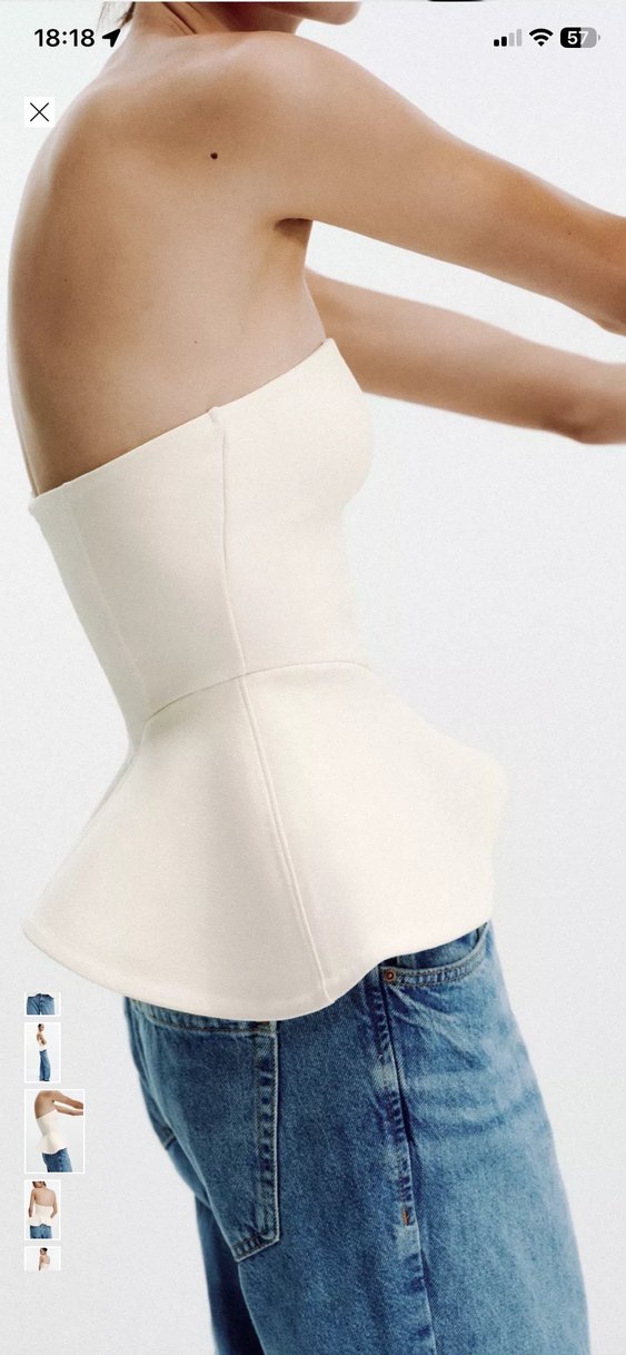 Beyaz Straplez Kadın Büstiyer Midi - Görsel 2