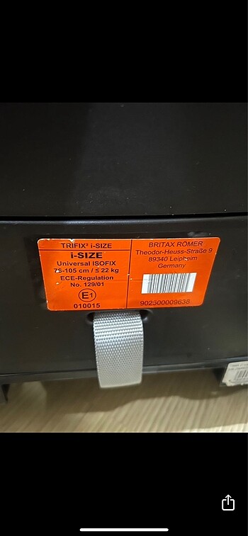 9- 36 kg Beden siyah Renk Araba koltuğu Britax römer