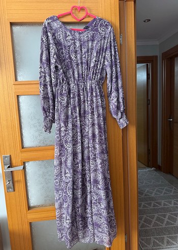 Uzun Mor Batik Bohem Elbise